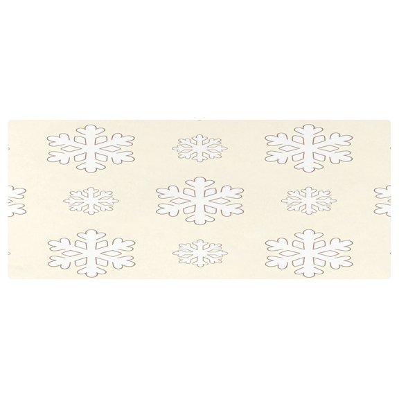 Iauyy 183*76cm Rectangle Tablecloths with Stretchy - Dining Room Tablecloth for Picnics camping, Beige Snowflakes