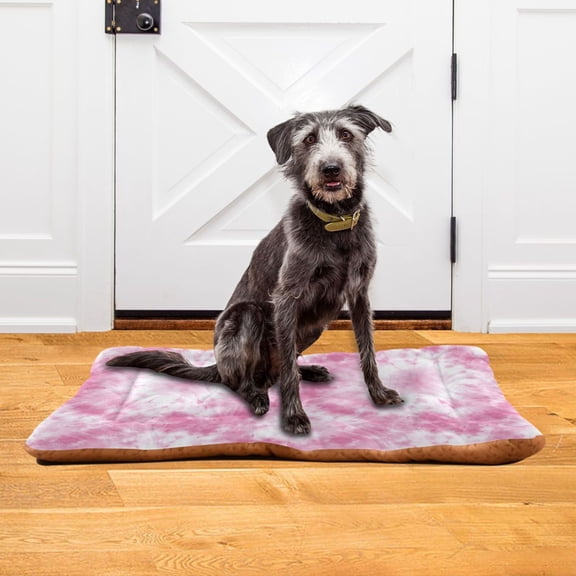 Iauyy 18x24inch Washable Dog Bed Mats, 4cm Thick Comfort Pet Bed with Non-Slip Bottom for Crates, Indoors & Outdoors - Puppy Essentials,Seamless Tie Dye Pattern