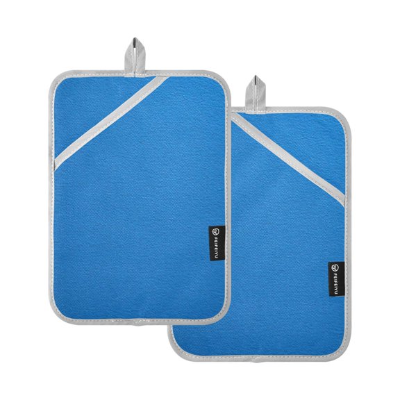 Iauyy 2 Pack Hot Pads for Kitchen Heat Resistant&Non Slip Potholders,Thickness 8mm Heat Resistant up to 170° for Oven Mitts Kitchen Decor 7x9.8in,Blue High Quality