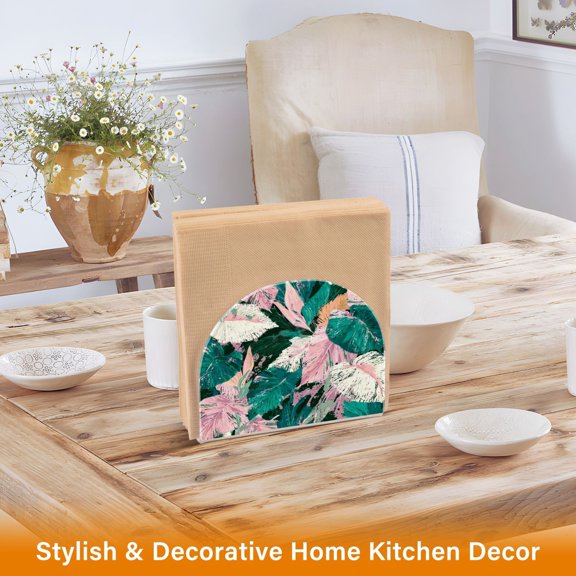 Iauyy 2 Piece Napkin Holder for Table 4.1x4.9x1.97in Acrylic Kitchen Decor,Standing Napkin Dispenser Kitchen Table for Bar Banquet Coffee Table,Jungle Full Of Exotic Charm
