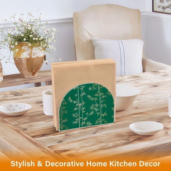 Iauyy 2 Piece Napkin Holder for Table 4.1x4.9x1.97in Acrylic Kitchen Decor,Standing Napkin Dispenser Kitchen Table for Bar Banquet Coffee Table,Green
