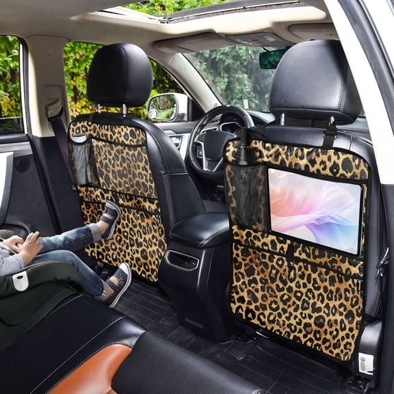 Iauyy 2-in-1 Car Kick Mats Back Seat Protector, 6 Large Storage Pockets , Universal Car Seat Back Protectors Kick for SUV & Sedan 25x18in,The Design Is Bold and Complex