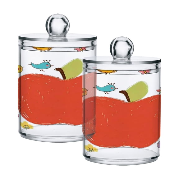 Iauyy 2 pack Transparent Floss Storage Container - Sealed Cotton Pad Can with PS Plastic Lid Dust-Proof for Bathroom Dressing Table,Butterflies Swirling Around