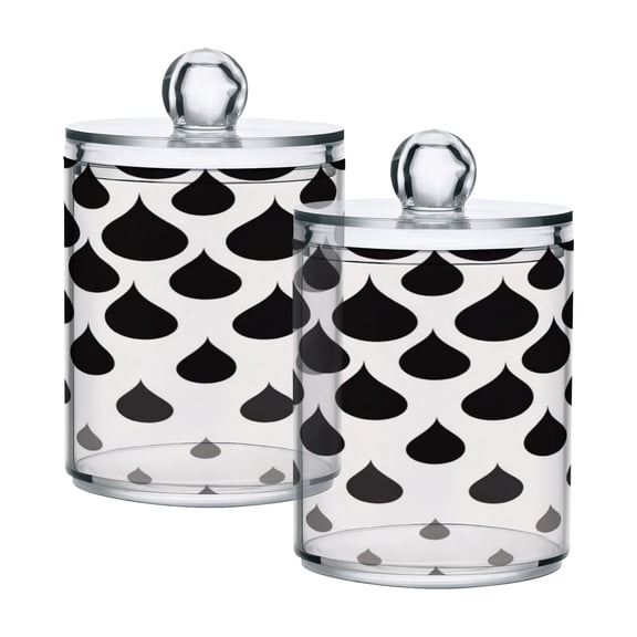 Iauyy 2 pack Transparent Floss Storage Container - Sealed Cotton Pad Can with PS Plastic Lid Dust-Proof for Bathroom Dressing Table,Elegant Gradient Effect