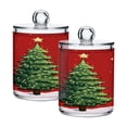 thumbnail image 1 of Iauyy 2 pack Transparent Floss Storage Container - Sealed Cotton Pad Can with PS Plastic Lid Dust-Proof for Bathroom Dressing Table,Small Christmas Tree, 1 of 7