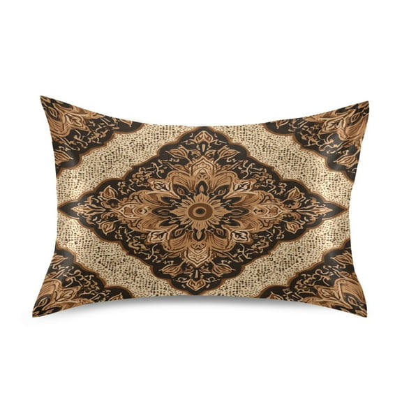 Iauyy 20x26in Silk-Smooth Satin Pillowcase, Gentle on Hair and Skin, Luxuriously Soft Pillowcase with Envelope Closure, Wrinkle Fade Brown Tinting Process