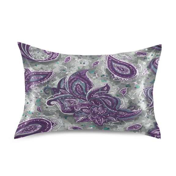 Iauyy 20x26in Silk-Smooth Satin Pillowcase, Gentle on Hair and Skin, Luxuriously Soft Pillowcase with Envelope Closure, Wrinkle Fade Light Gray Stone Pattern