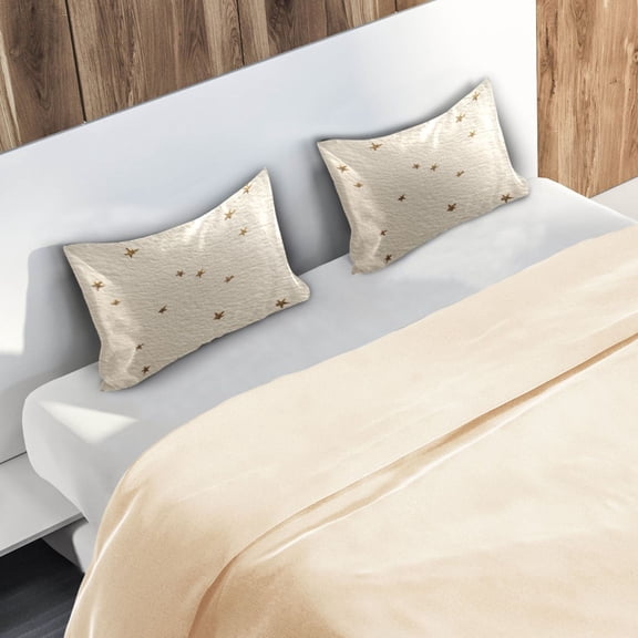 Iauyy 20x26in Silk-Smooth Satin Pillowcase, Gentle on Hair and Skin, Luxuriously Soft Pillowcase with Envelope Closure, Wrinkle Fade Copper Stars