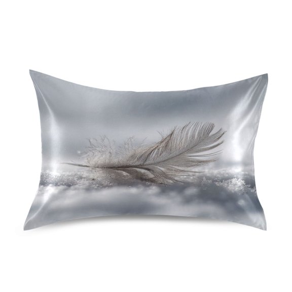 Iauyy 20x30in Silk-Smooth Satin Pillowcase, Gentle on Hair and Skin, Luxuriously Soft Pillowcase with Envelope Closure, Wrinkle Fade Delicate Feathers Lie Still