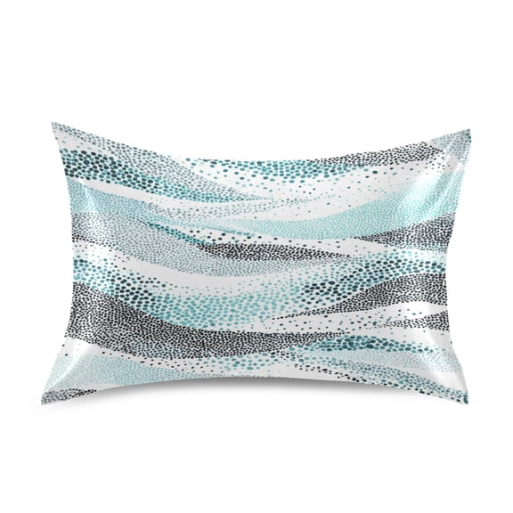 Iauyy 20x30in Silk-Smooth Satin Pillowcase, Gentle on Hair and Skin, Luxuriously Soft Pillowcase with Envelope Closure, Wrinkle Fade Wavy Dotted Pattern
