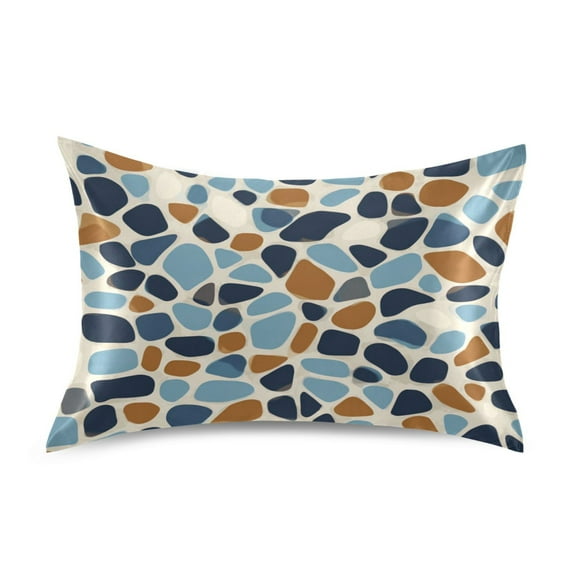 Iauyy 20x40in Silk-Smooth Satin Pillowcase, Gentle on Hair and Skin, Luxuriously Soft Pillowcase with Envelope Closure, Wrinkle Fade Organic Shapes