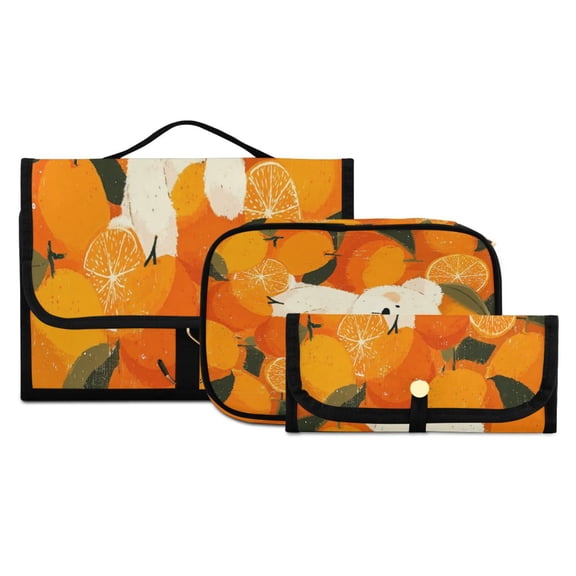 Iauyy 3 Piece Large Portable Hanging Toiletry Bags for Travel,Foldable Makeup Organizer with Multiple Compartments for Men&Women，White Teddy Bear