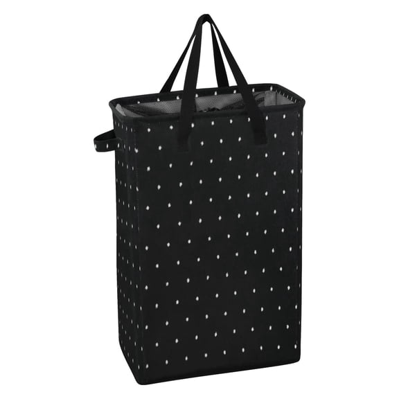 Iauyy 48L Collapsible Laundry Basket with Handles, Laundry Hamper for Closet Bedroom or Bathroom, White Dots