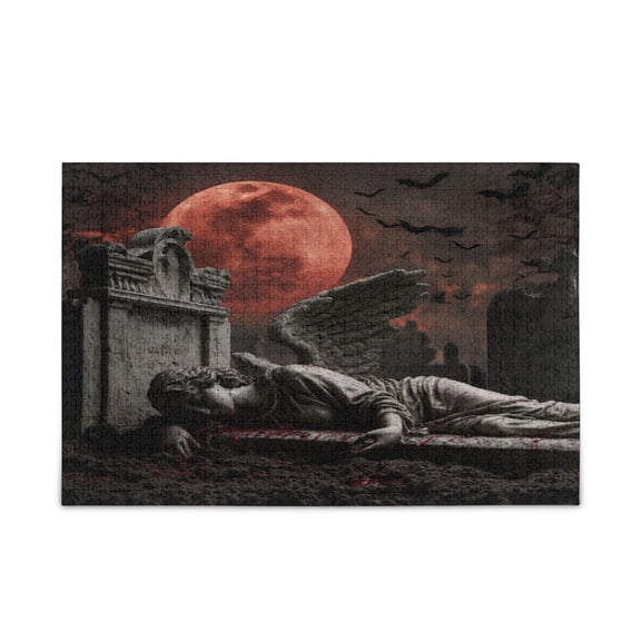 Iauyy 500 Piece Adults Jigsaw Puzzles, A Round Of Red Color Wooden & Paper Composite Puzzles Includes Storage Bag & Guide
