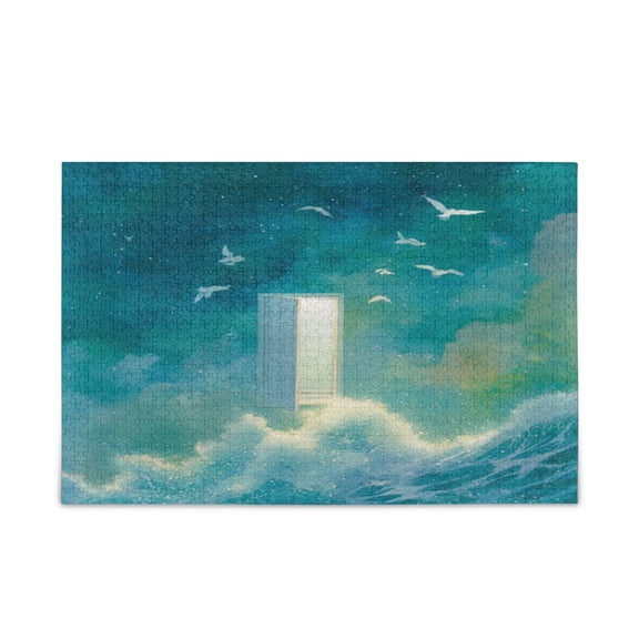 Iauyy 500 Piece Adults Jigsaw Puzzles, The White Door Wooden & Paper Composite Puzzles Includes Storage Bag & Guide