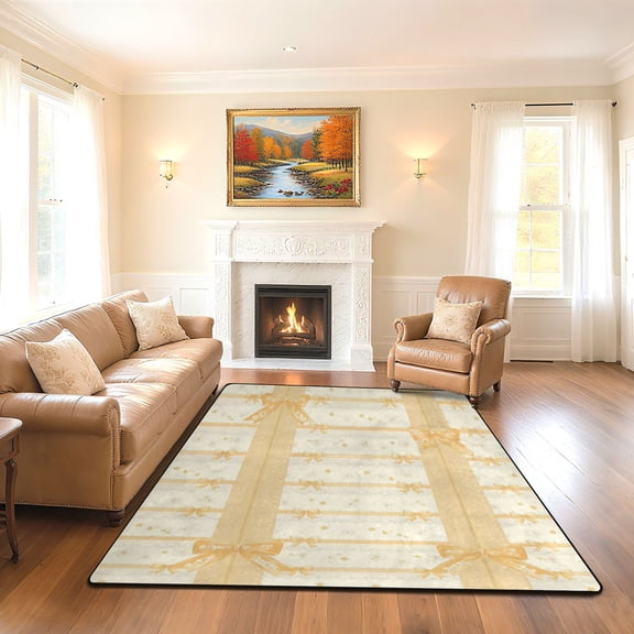 Iauyy 63x48in Washable Large Non-Slip Area Rugs,Modern Minimalist Patterns Ultra Soft Washable for Floor Mats for House Living Room Dining Room Office,A Lace Pattern