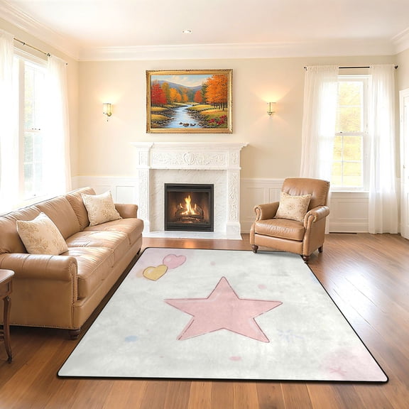 Iauyy 63x48in Washable Large Non-Slip Area Rugs,Modern Minimalist Patterns Ultra Soft Washable for Floor Mats for House Living Room Dining Room Office，Dreamlike Illustrations