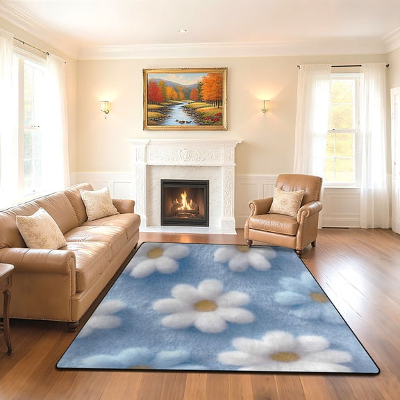 Iauyy 63x48in Washable Large Non-Slip Area Rugs,Modern Minimalist Patterns Ultra Soft Washable for Floor Mats for House Living Room Dining Room Office,Furry