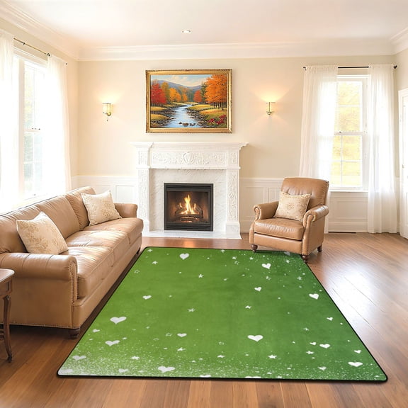 Iauyy 63x48in Washable Large Non-Slip Area Rugs,Modern Minimalist Patterns Ultra Soft Washable for Floor Mats for House Living Room Dining Room Office，Green Gradient Color