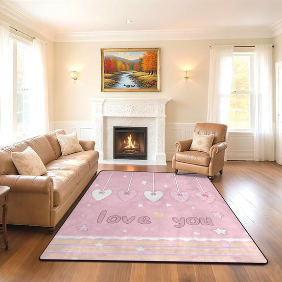 Iauyy 63x48in Washable Large Non-Slip Area Rugs,Modern Minimalist Patterns Ultra Soft Washable for Floor Mats for House Living Room Dining Room Office,The Yellow Squares