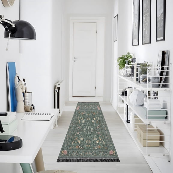 Iauyy 72"x23.5" Runner Rugs for Hallway Kitchen Entryway Washable Vintage Runner Rugs Non-slip ,Vine and Bird Patterns
