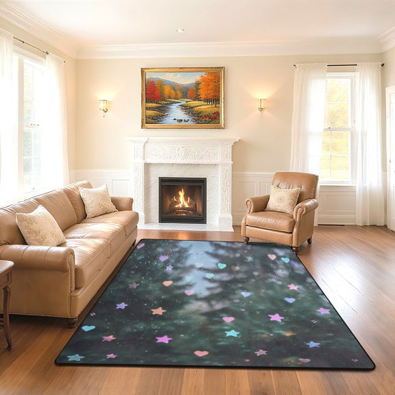 Iauyy 80x58in Washable Large Non-Slip Area Rugs,Modern Minimalist Patterns Ultra Soft Washable for Floor Mats for House Living Room Dining Room Office，Flashing