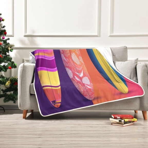 Iauyy A Highly Polished Surfboard Blanket ,Arctic Wool Throw Blankets All Season Bed Blanket for Couch Sofa Decoration Christmas Gifts 50x60 in