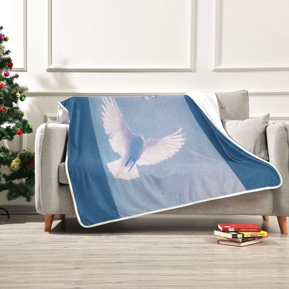 Iauyy A Pair Of White Wings Blanket ,Arctic Wool Throw Blankets All Season Bed Blanket for Couch Sofa Decoration Christmas Gifts 50x60 in
