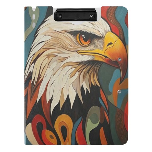 Iauyy A4 Foldable Binder Clipboard with 2 Clips, Waterproof & Scratch Resistant,Holds 80 Sheets,Vivid Bird Pattern