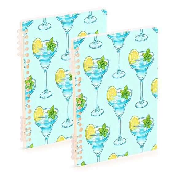 Iauyy A5 Journey Note Diary- Spiral Fastener Notebooks- Office/College Ruled 1 Pack(60 Sheets), Fresh Summer Pattern 7