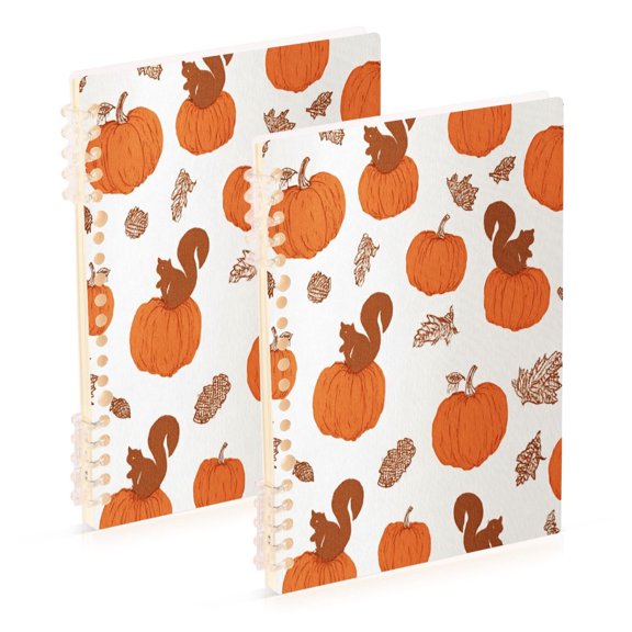 Iauyy A5 Journey Note Diary- Spiral Fastener Notebooks- Office/College Ruled 1 Pack(60 Sheets), Squirrel Pattern
