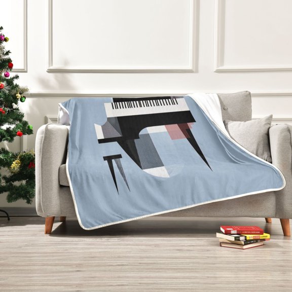 Iauyy Abstract Piano Blanket ,Arctic Wool Throw Blankets All Season Bed Blanket for Couch Sofa Decoration Christmas Gifts 50x60 in