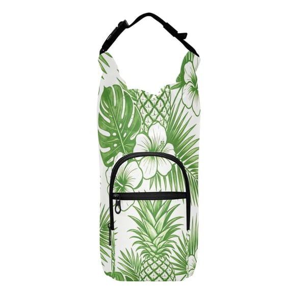 Iauyy Adjustable Strap Water Bottle Carrier Holder Pouch Bag for Outdoor Hiking Sports, Hawaiian Pattern 1, 20-40oz