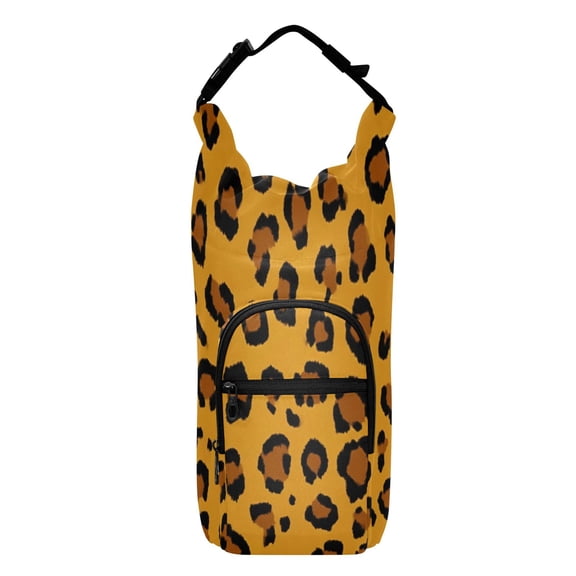 Iauyy Adjustable Strap Water Bottle Carrier Holder Pouch Bag for Outdoor Hiking Sports, Leopard Print, 20-40oz