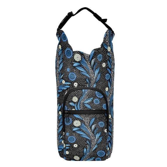 Iauyy Adjustable Strap Water Bottle Carrier Holder Pouch Bag for Outdoor Hiking Sports, Little Flower, 20-40oz
