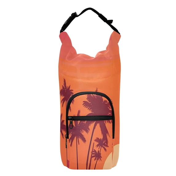 Iauyy Adjustable Strap Water Bottle Carrier Holder Pouch Bag for Outdoor Hiking Sports, Sunset 1, 20-40oz