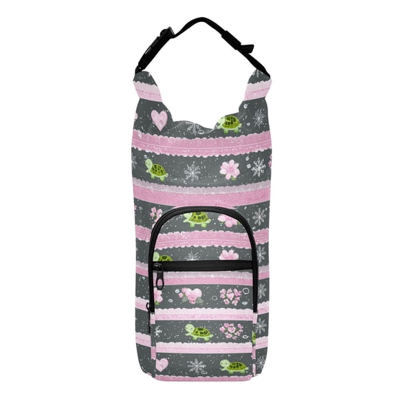 Iauyy Adjustable Strap Water Bottle Carrier Holder Pouch Bag for Outdoor Hiking Sports, Turtle Pattern, 20-40oz