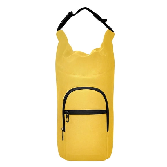 Iauyy Adjustable Strap Water Bottle Carrier Holder Pouch Bag for Outdoor Hiking Sports, Yellow, 20-40oz