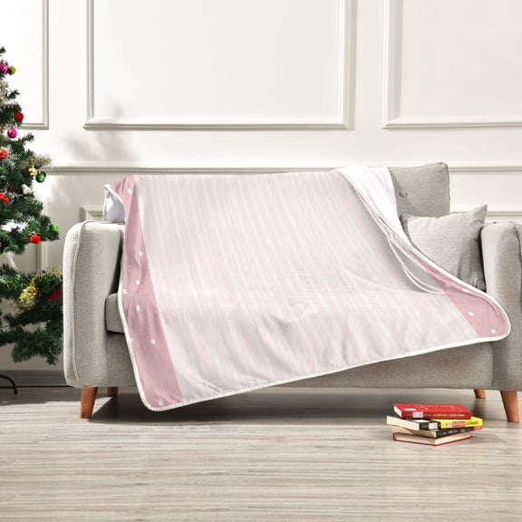 Iauyy Belted Bow Border Blanket ,Arctic Wool Throw Blankets All Season Bed Blanket for Couch Sofa Decoration Christmas Gifts 50x60 in