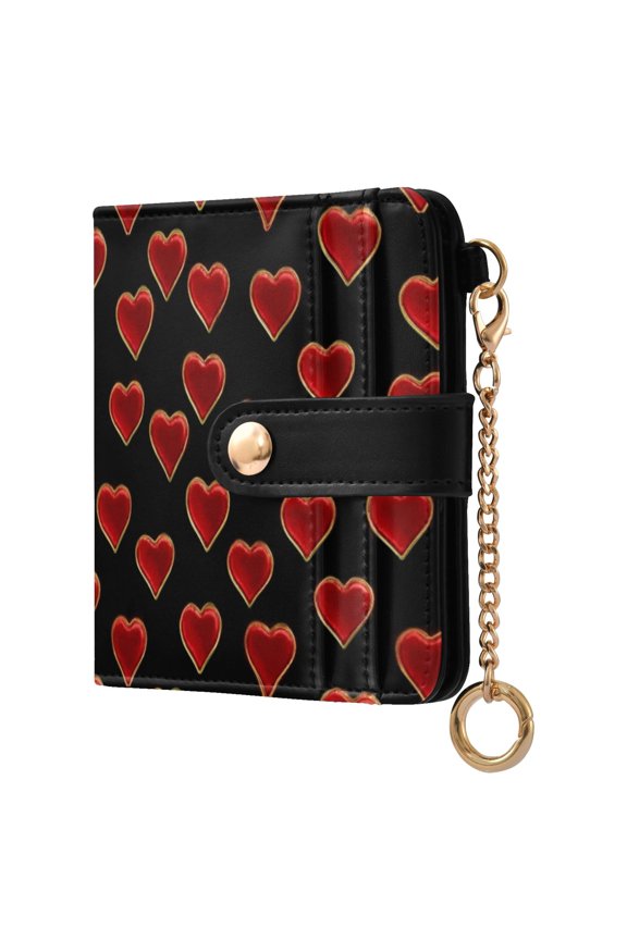Bifold Wallet PU Leather RFID Blocking, Women's Card Cases with 7 Card Slots, Red