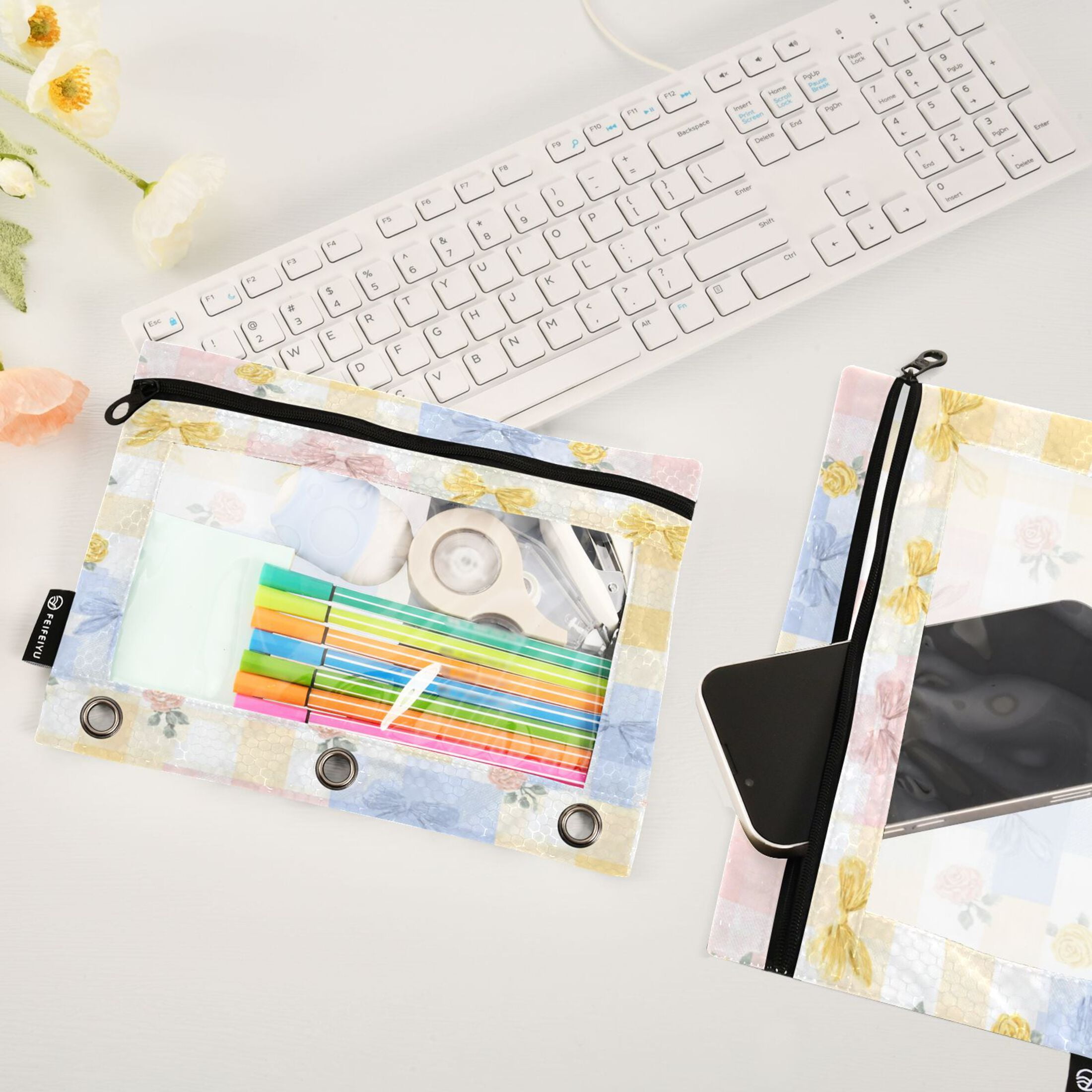 Iauyy Binder Pouches 2-Pack - Waterproof Soccer Mesh Clear PVC ...