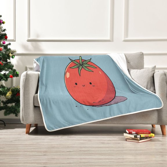 Iauyy Cartoon Tomato Blanket ,Arctic Wool Throw Blankets All Season Bed Blanket for Couch Sofa Decoration Christmas Gifts 50x60 in