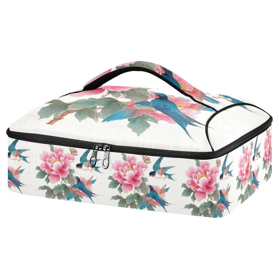 Iauyy Casserole Carrier for Hot Food Insulated Casserole Travel Carry Bag with Lid Food Warmer Bag for Party/Picnic,Barn Swallow