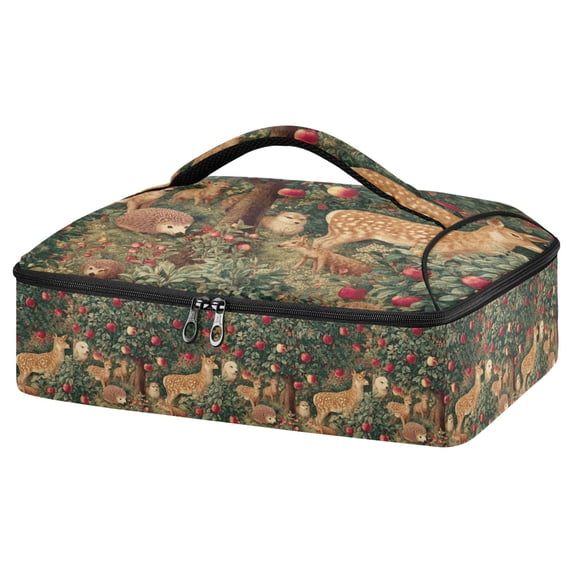 Iauyy Casserole Carrier for Hot Food Insulated Casserole Travel Carry Bag with Lid Food Warmer Bag for Party/Picnic,Forest