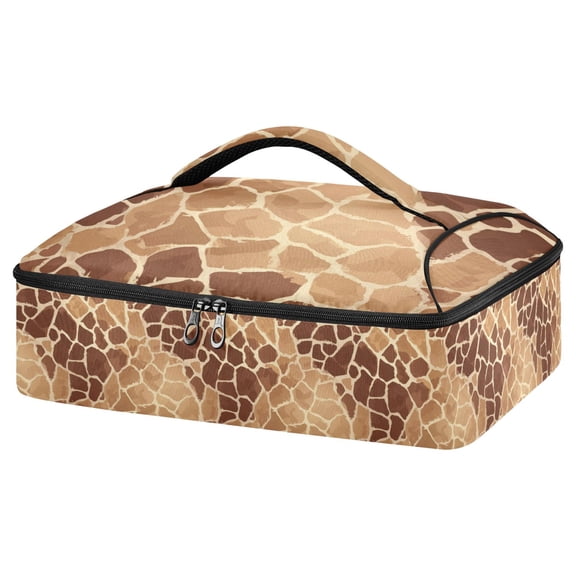 Iauyy Casserole Carrier for Hot Food Insulated Casserole Travel Carry Bag with Lid Food Warmer Bag for Party/Picnic,Giraffe Skin Pattern