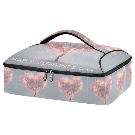 Iauyy Casserole Carrier for Hot Food Insulated Casserole Travel Carry Bag with Lid Food Warmer Bag for Party/Picnic,Heart-shaped Fireworks