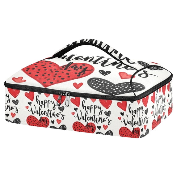Iauyy Casserole Carrier for Hot Food Insulated Casserole Travel Carry Bag with Lid Food Warmer Bag for Party/Picnic,Lovely Valentine's Day