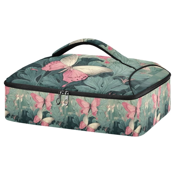 Iauyy Casserole Carrier for Hot Food Insulated Casserole Travel Carry Bag with Lid Food Warmer Bag for Party/Picnic,Many Large Leaves