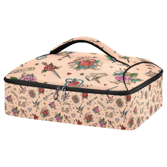 Iauyy Casserole Carrier for Hot Food Insulated Casserole Travel Carry Bag with Lid Food Warmer Bag for Party/Picnic,Swallow