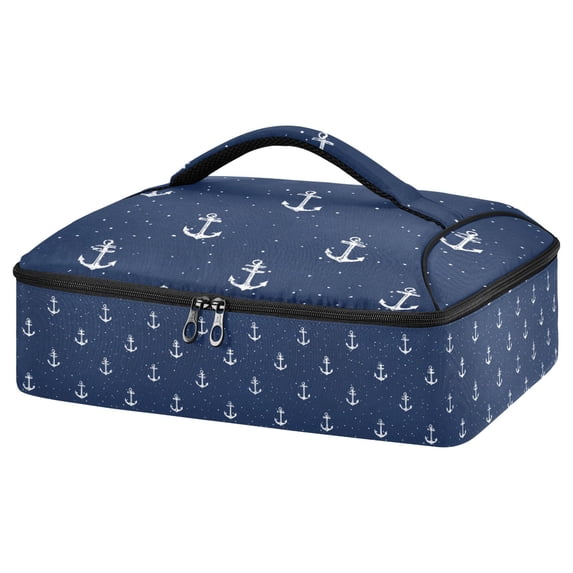 Iauyy Casserole Carrier for Hot Food Insulated Casserole Travel Carry Bag with Lid Food Warmer Bag for Party/Picnic,White Shape